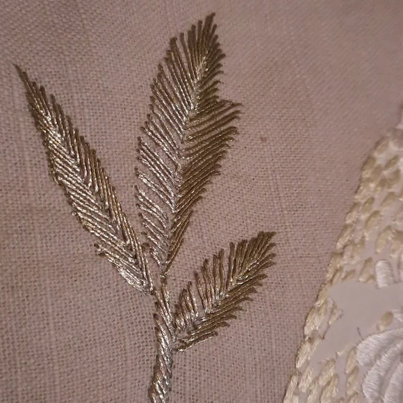 Karen Nicol Embroidered Wintertime Pillow